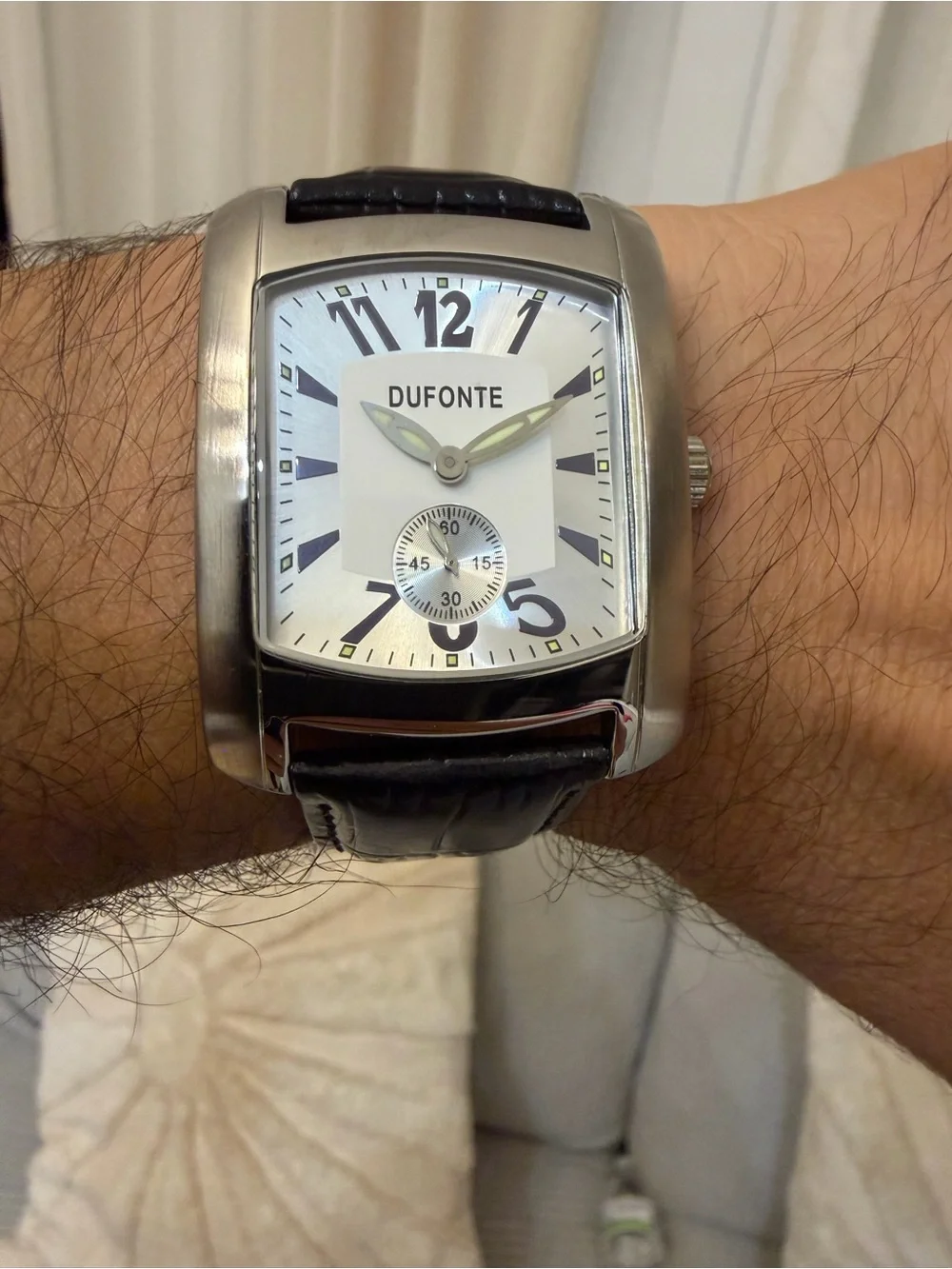 Vintage Dufonte by Lucien Piccard Men's Watch 83029SLB Tonneau Quartz